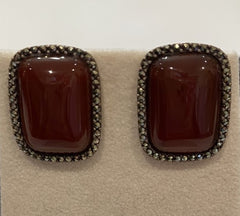 Black Enamel & Marcasite Earrings