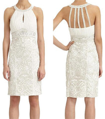 White Embroidered Cocktail Dress