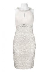 White Embroidered Cocktail Dress